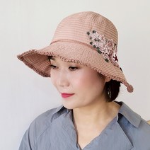 로이슈 나염 여성 미시 나들이 벙거지 모자