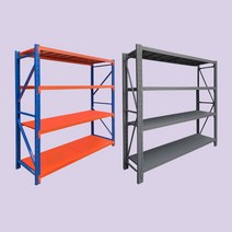 중량랙 4단 가로 150 X 깊이 60 X 높이 200 하중 200kg 엠보싱앵글 하이랙 중량렉 철앵글 메탈 창고선반 조립식앵글 철제앵글 랙 렉 무볼트 경량랙, 독립형(4단/3칸), 그레이