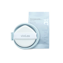 비브라스 더블 래스팅 워터 글로우 핏 쿠션 파운데이션 리필 + 퍼프, 2개, 21호 라이트베이지(리필)