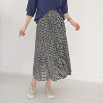 데일리앤 페일러 쉬폰 A라인 플리츠 밴딩 롱스커트