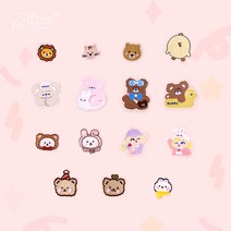 캐릭터 와펜 스티커 DIY 자수 데코, 3.무난곰