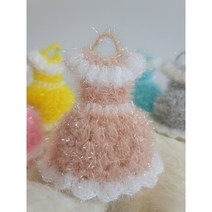 친환경 국내산 핸드메이드 원피스 수세미/아크릴수세미, 베이지