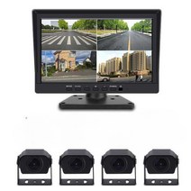 탑차 전후방 측면 카메라 블랙박스 카메라4 분할화면4, 10인치 4분할 음성제어+64G카드+1080P