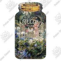 정원 꾸미기 마당 Putuo 장식 그림 로그인 메이슨 항아리 모양 나무 표지판 플라크 소박한 홈 농가 벽, 24 MJ0240_01 8.3x4.5inch