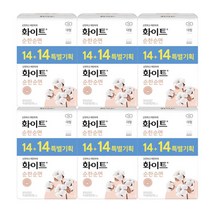 생리대 화이트 순한순면 대형 14+14매 X 6팩 날개형