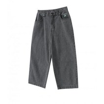 챈스챈스 BLACK WASHED COTTON WIDE JEANS