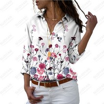 꽃 3D 프린트 숙녀 셔츠 아름다운 캐주얼 스타일 패션 트렌드