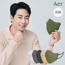 [aer] NEW아에르 KF94 피크V 겨울용 4겹 마스크 30매(S/M/L), 단품, 색상:화이트|사이즈:M