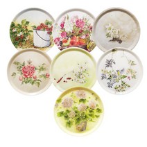 [모나스베드] 자작나무 원형트레이 중, 들국화