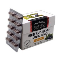 뉴질랜드 빌베리 60000mg+루테인 25mg 60베지캡슐 고함량 피터앤존 루테인 무료배송금액별사은품, 3개, 60정