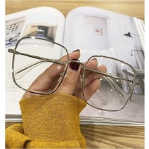 일본안경테 금테 얼굴큰사람 안경 컴퓨터 스퀘어 프레임 여성 남성 안티 블루 라이트 합금 차단 스퀘어 투명 광학 얼큰이 초경량