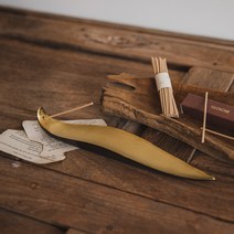 도자기 롱 세라믹 황동 인센스 홀더 트레이