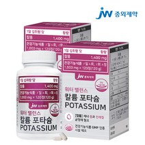JW중외제약 워터 밸런스 칼륨 포타슘 POTASSIUM, 120정, 2개