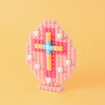 위드지저스 그레이스벨 부활절 디폼블럭 (6종택1) - 부활예배 주일학교 교회학교2부 교회선물, 05.부활십자가(핑크)