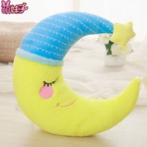 별 달 스판 쿠션 인형 베개 구름 물방울 별님 달님 구름님, G.솜털 노란 달