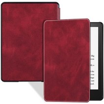 ebook리더기 이북리더 전자책뷰어 킨들 페이퍼화이트 시그니처 에디션 ereader 케이스(11세대 2021년 출시) - 자동 웨이크슬립 기능이 있는 인조 pu 가죽 커버, 와인 레드, 페이퍼화이트 11세대