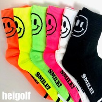 헤이골프 여성 골프양말 스마일 삭스 골프용품 아이템 라운딩 테니스, 화이트