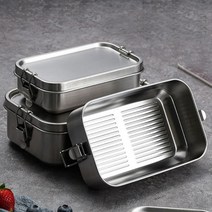 올스텐 반찬통 고리 옛날 무광 밀폐용기 사각스텐통 스테인리스 소분, 700ml