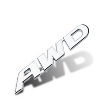 3D 자동차 금속 로고 4x4 스티커 오프로드 차량 4 륜 구동 표준 AWD 스포츠 테일 외관 장식, 08 sliver AWD