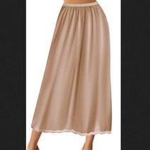 여성치마 여성용 하프 슬립 언더 스커트 신축성 허리 이너 안감 미디 긴 언더스커트 단색 Y2K 의류 여름 가을