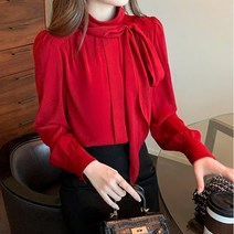 미미앤느 여성 우아한 반목 캐주얼 직장 출근룩 단정한 간절기 블라우스