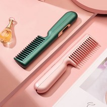 미니 USB 무선 스트레이트 빗 스트레이트 양용 휴대용 충전 남자 스타일 빗 헤어 스트레이트 빗, 핑크 플러그인, 하나