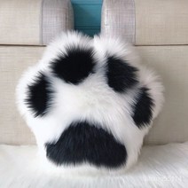 TANC BestStar 고양이 발베개 판다 발 쿠션 의자 쿠션, 흰색 검은 발톱, 5050cm 단면 울