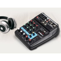 유튜브방송 블루투스 USB 4채널 오디오 믹싱 콘솔 / 라인 감독 시스템 파워