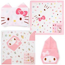 (일본) 헬로키티 마이멜로디 어린이 초등학생 면100% 오리가미 손수건 종이접기 핸드타올 (30x30cm 2type)