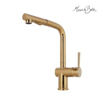 메종드바스 MB-690S 알베로 명품 무광 ㄱ자형 골드 블랙 주방 싱크대수전, GOLD