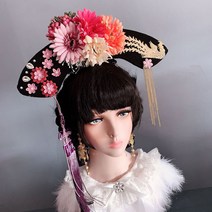 청나라 중국 고대 의상 머리장식 궁전 공주 스튜디오 촬영 공연 머리 장식