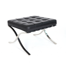 바르셀로나 안락의자 1인용 소파 오토만 스툴 barcelona chair 휘게 체어, 인조가죽(PU), 블랙