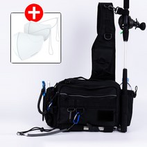 다기능 슬링백 베이트 배스 루어 낚시 가방 릴 용품 사은품 국산 마스크, 블랙