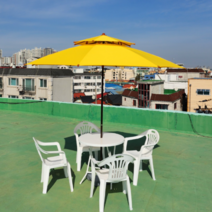 국산 이단파라솔 야외파라솔 이케아파라솔 감성파라솔 접이식파라솔 각도조절 꺾임파라솔 카페 테라스파라솔, 우드, 갈색