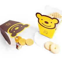 THCO12 접이식곰돌이선물상자 선물용종이박스 답례떡박스, 옐로우
