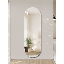 구매허니 미용실경대 헤어샵 경대 아치형 벽걸이 이동식 스탠드, (천공없이 붙이기) 40x150cm  고화질 실버미러