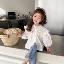 레드파워 여아 귀여운 빅카라 블라우스