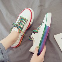 나루니 W03786 짝짝이 캔버스운동화 여성운동화 2컬러 여름 봄 여자운동화 캔버스 스니커즈