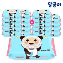 [달곰이] [특허 받은] 저자극 아기물티슈 데일리 20팩 (80매/캡형), 상세 설명 참조