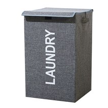 오라플 패브릭 빨래바구니 대용량 빨래통 접이식 빨래통, 그레이