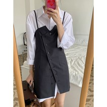 시그널러브 루시 셔츠 레이어드 미니 뷔스티에 원피스 2color