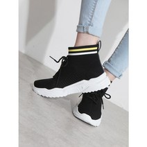 니트 삭스 하이탑 레이스업 여성스니커즈