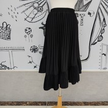 [르샵] 언발 밑단 플리츠 밴딩 스커트 LA48SK070 /블랙 그린