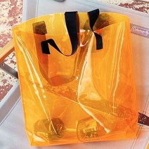 비닐 가방 투명 컬러 PVC 숄더백 1P 색상 랜덤