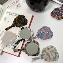 미니 셀룰로오스 거울 휴대용 자개 손거울, 로맨틱라벤더