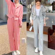 트레이닝 세트 집업 후드 점퍼 밴딩 바지 여성 츄리닝