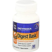 Enzymedica Digest 기본 필수 효소 포뮬러 부드러운 식사 소화 가스 및 팽만감 감소 90 캡슐, 30카운트(1팩), 표준 포장