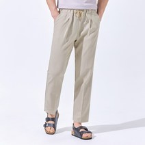 [당일출고] 린넨 10부 밴딩 슬랙스 팬츠 (MNM005)