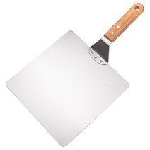 다파르마 10인치 피자 서버 사각 떠주는 주걱 업소용 가게 스텐 삽, 01.10인치 나무 손잡이 사각 피자 주걱, 1개