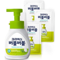 크리넥스 버블버블 핸드워시 힐링그린 250ml + 리필 200ml x 3p 세트, 1세트